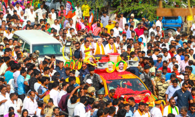 Hassan: Union Home Minister Amit Shah road show in Sakleshpur! Campaign for Cement Manju
