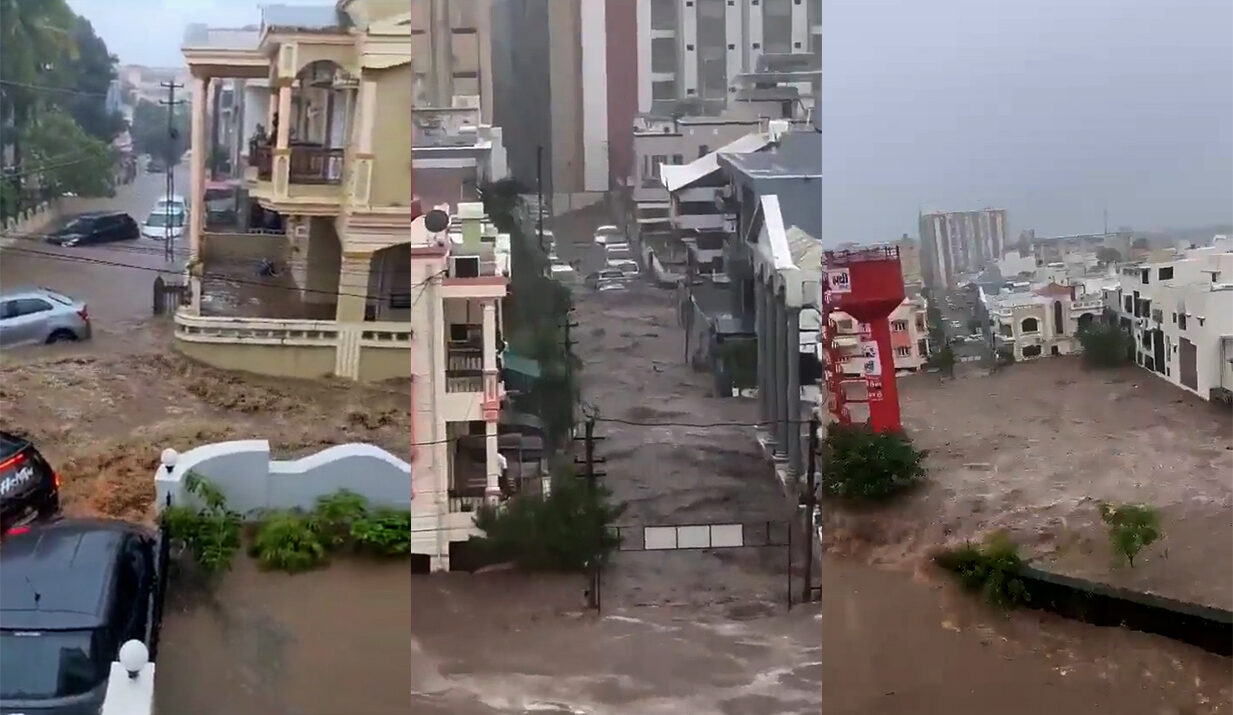 Gujarat: Cattle and Vehicles Washed Away in Torrential Rain