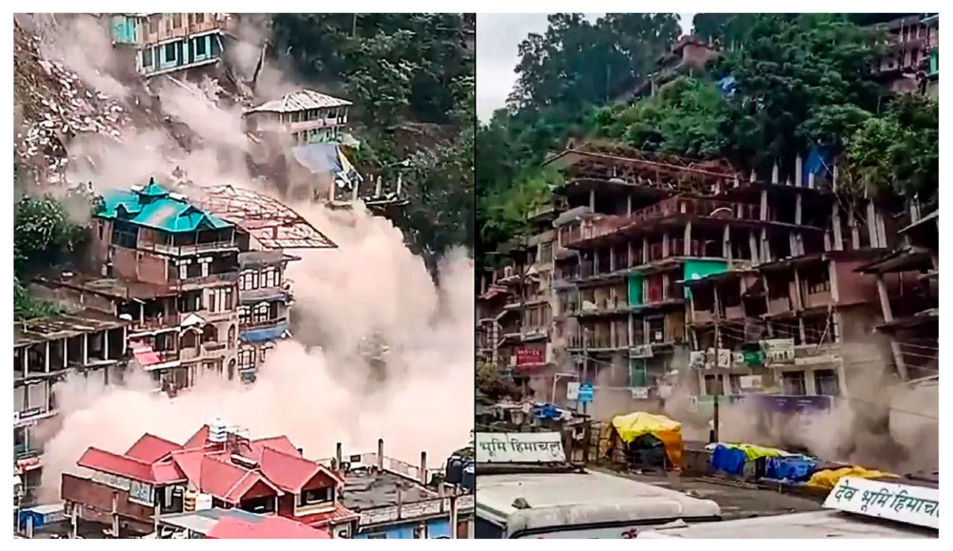 Building Collapse in Himachal Pradesh Amidst Heavy Rains