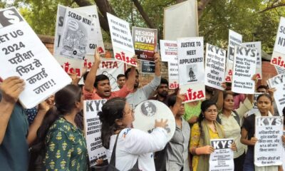 JNUSU Protests NEET-UG Irregularities, Demands Re-Test at Jantar Mantar