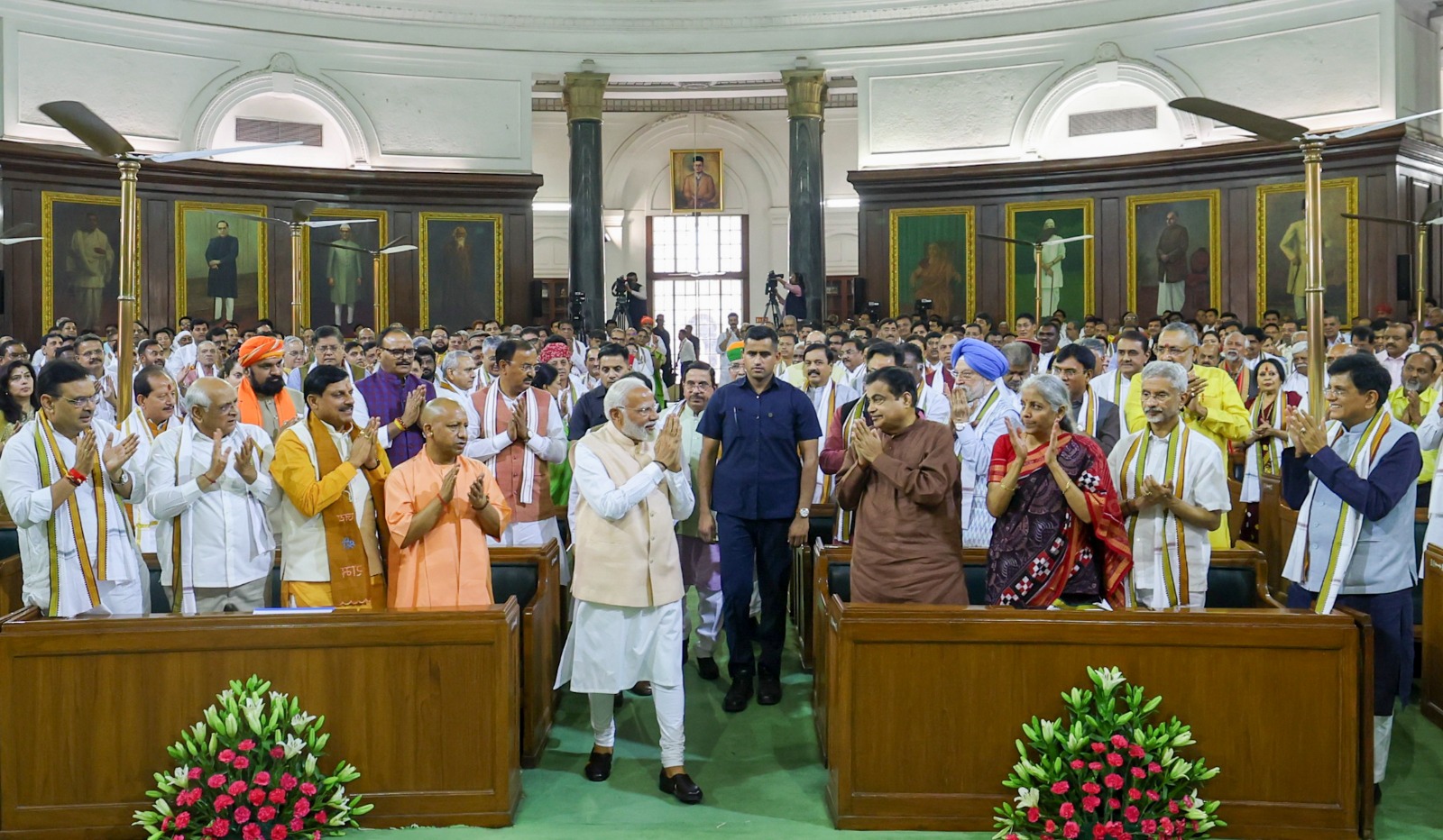 Modi confirmed as PM at NDA meet; greeted with Jai Jagannath chants.